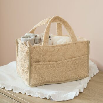 Personalised Teddy Bear Face Borg Nappy Caddy, 2 of 5