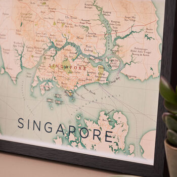 Framed And Personalised Singapore Map Print, 4 of 4