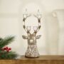 Silver Stag Head Taper Candle Holder Ornament Decor, thumbnail 2 of 7