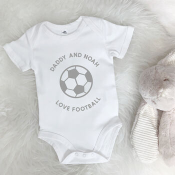 Personalised Football Daddy And Baby Babygrow, 3 of 11