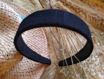 Black Linen Alice Headband, 5 of 6