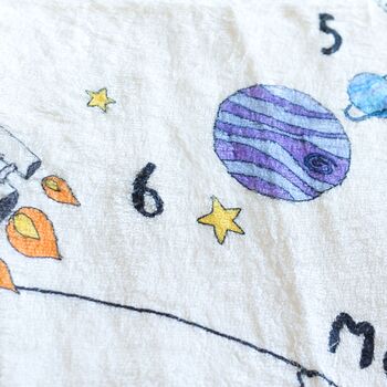 'Baby's Universe' Milestone Cotton Micro Fleece Blanket, 5 of 9