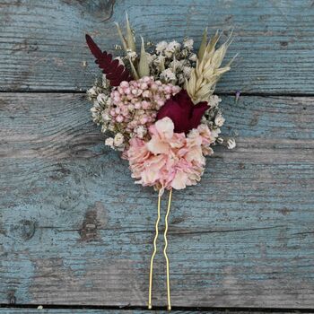 Wedding Dried Flower Bouquet Meadow Reds Left, 5 of 5