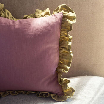 Pink Linen Scatter Cushion, 2 of 3