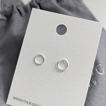 Sterling Silver Circle Stud Earrings, 3 of 7