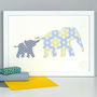 Personalised Baby Elephant And Mother Artwork, thumbnail 3 of 12