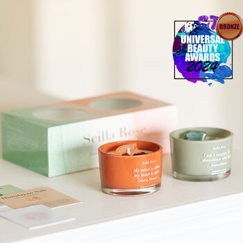 Glowing Crystal Infused Scented Candle Gift Set, 2 of 11