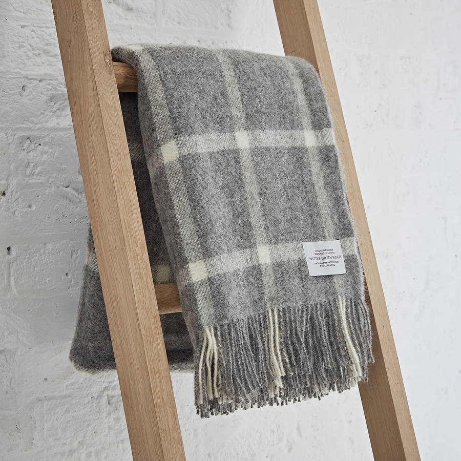 pure wool grey throw by bottle green homes