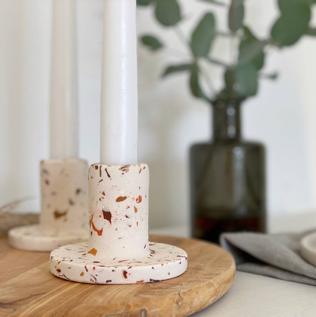 Autumn Terrazzo Eco Resin Candle Stick Holder, 1 of 5