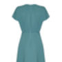 1930's Style Crepe Day Dress In A Venice Blue, thumbnail 3 of 3