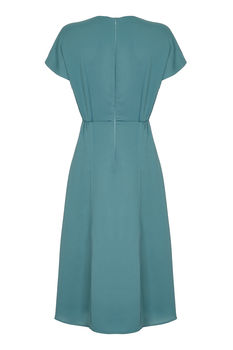 1930's Style Crepe Day Dress In A Venice Blue, 3 of 3