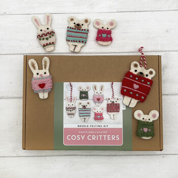 Needle Felting Kit, Cosy Critters. Make Festive Decorations, 9 of 9