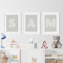 Initial Letter Print In Scandi Neutrals For Kids Room, thumbnail 7 of 12