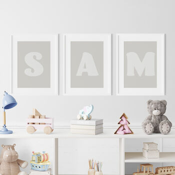 Initial Letter Print In Scandi Neutrals For Kids Room, 7 of 12