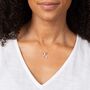 Silver Plated Ribbon Bow Crystal Necklace, thumbnail 1 of 4
