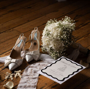 Ivory Pearl And Velvet Bow Bridal Hoop Earrings, 3 of 5
