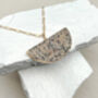 Dalmation Jasper Big Semi Circle Real 18k Gold Plated Necklace, thumbnail 3 of 8