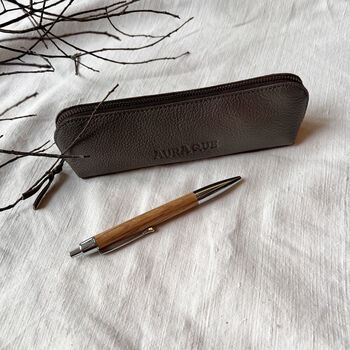 Fair Trade Handcrafted Leather Slimline Pencil Case, 11 of 12