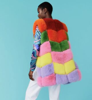 Hand Made Faux Fur Rainbow Gilet, 3 of 4
