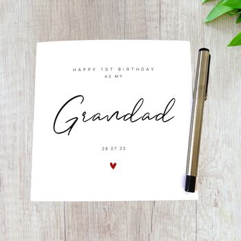 Personalised 1st Birthday As Grandad Birthday Card, 3 of 4