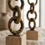 Handcrafted Brass Chain Sculpture Set Of Two, thumbnail 6 of 6