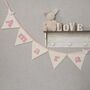 Pink Bunting, New Baby Nursery Gift, Cream And Pink Personalised Bedroom Wall Banner, thumbnail 8 of 12
