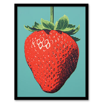 Duotone Dessert Red Strawberry Wall Art Print, 5 of 6