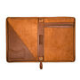 Personalised Zip Up A4 Leather Portfolio In Brown, thumbnail 4 of 8