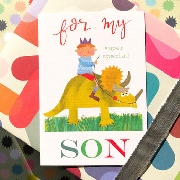 Dinosaur Son Greetings Card, 5 of 5