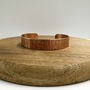 Personalised Unisex Thick Woodgrain Copper Cuff Bracelet, thumbnail 1 of 3