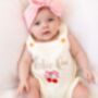 Personalised Embroidered Cherry Frill Summer Romper, thumbnail 2 of 5