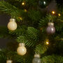 Mini Grey Green And Rose Gold Glass Hanging Ornaments X 12, thumbnail 3 of 3