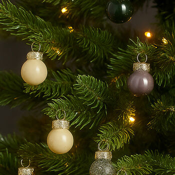Mini Grey Green And Rose Gold Glass Hanging Ornaments X 12, 3 of 3