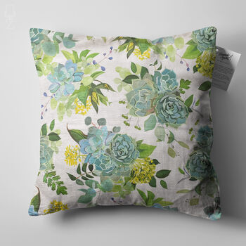 Echeveria Pillow Cover With Green And Yellow Colours, 5 of 7
