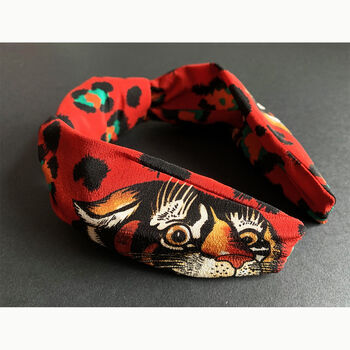 Zephie Silk Knotband In Bubastis Ruby Red, 2 of 10