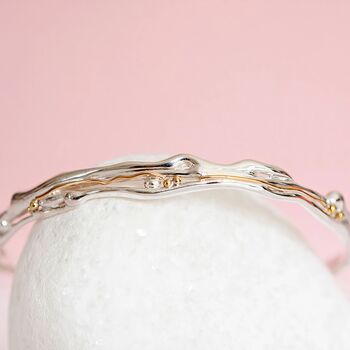 Heavy Molten Sterling Silver Bangle, 5 of 9
