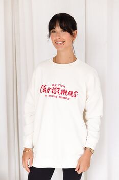 First Christmas As Mummy Embroidered Personalised Sweatshirt Jumper, 5 of 9