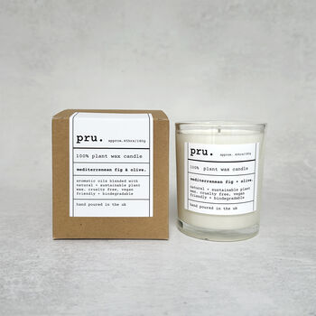 100% Plant Wax Candle Mediterranean Fig + Olive, 3 of 3