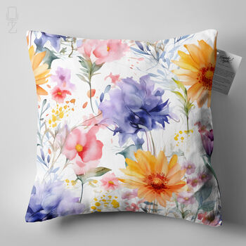 Cushion Cover With Watercolor Wildflower Design, 9 of 12