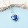 Sterling Silver Heart Sapphire Gemstone Necklace, thumbnail 1 of 7