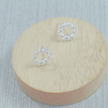 Sterling Silver Halo Heart Studs, 6 of 6
