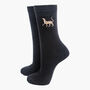 Embroidered Cheetah Ankle Socks Black, thumbnail 1 of 4