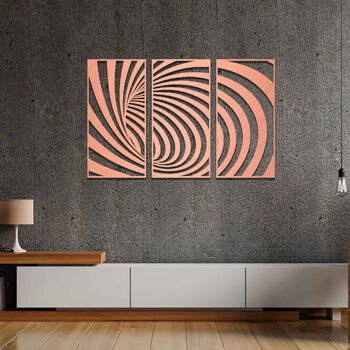 3D Wooden Spiral Wall Art Optical Illusion Decor, 7 of 10