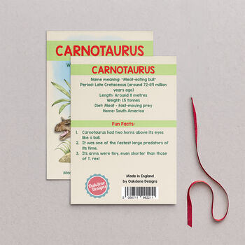 Wooden Carnotaurus Dinosaur Christmas Tree Decoration, 2 of 3