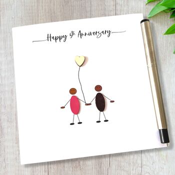 5th Anniversary Card Wood Wedding Anniversary, 4 of 10