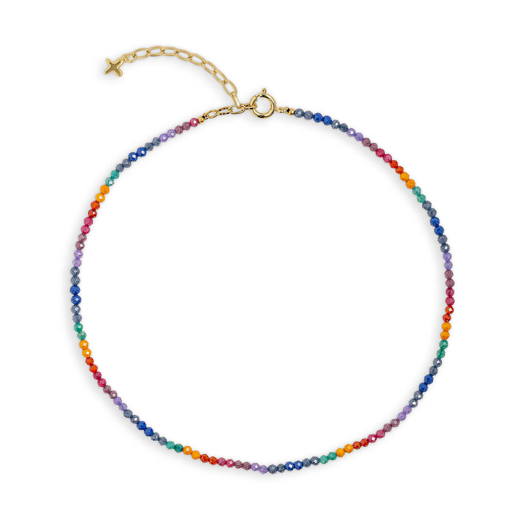Rainbow Zircon Stone Beaded Necklace, 1 of 1