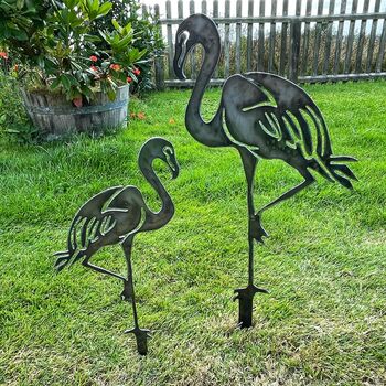 Flamingo Garden Stake Ornament Metal Art, 2 of 6