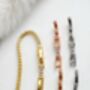 Adjustable Box Clasp Cz Tennis Bracelet In Gold, Rose Gold And Silver Plated, Gift For Her, thumbnail 9 of 11