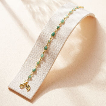 Emerald And Gold Tennis Bracelet, 2 of 7