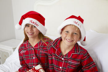 Personalised Mum And Child Matching Tartan Luxury Christmas Pyjamas, 3 of 12